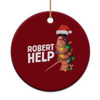 Marcus The Worm Christmas Ceramic Ornament Robert Help Internet Weirdcore Brainrot Humor - Wonder Print Shop