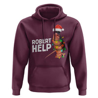 Marcus The Worm Christmas Hoodie Robert Help Internet Weirdcore Brainrot Humor - Wonder Print Shop
