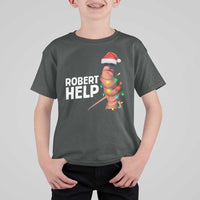 Marcus The Worm Christmas T Shirt For Kid Robert Help Internet Weirdcore Brainrot Humor - Wonder Print Shop
