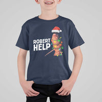 Marcus The Worm Christmas T Shirt For Kid Robert Help Internet Weirdcore Brainrot Humor - Wonder Print Shop