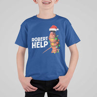 Marcus The Worm Christmas T Shirt For Kid Robert Help Internet Weirdcore Brainrot Humor - Wonder Print Shop
