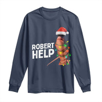 Marcus The Worm Christmas Long Sleeve Shirt Robert Help Internet Weirdcore Brainrot Humor - Wonder Print Shop