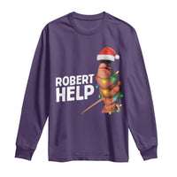 Marcus The Worm Christmas Long Sleeve Shirt Robert Help Internet Weirdcore Brainrot Humor - Wonder Print Shop