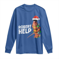 Marcus The Worm Christmas Long Sleeve Shirt Robert Help Internet Weirdcore Brainrot Humor - Wonder Print Shop