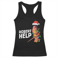 Marcus The Worm Christmas Racerback Tank Top Robert Help Internet Weirdcore Brainrot Humor - Wonder Print Shop