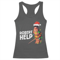 Marcus The Worm Christmas Racerback Tank Top Robert Help Internet Weirdcore Brainrot Humor - Wonder Print Shop