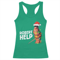Marcus The Worm Christmas Racerback Tank Top Robert Help Internet Weirdcore Brainrot Humor - Wonder Print Shop