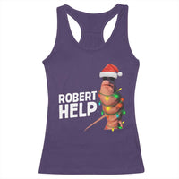 Marcus The Worm Christmas Racerback Tank Top Robert Help Internet Weirdcore Brainrot Humor - Wonder Print Shop