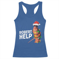 Marcus The Worm Christmas Racerback Tank Top Robert Help Internet Weirdcore Brainrot Humor - Wonder Print Shop