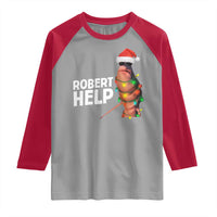 Marcus The Worm Christmas Raglan Shirt Robert Help Internet Weirdcore Brainrot Humor - Wonder Print Shop