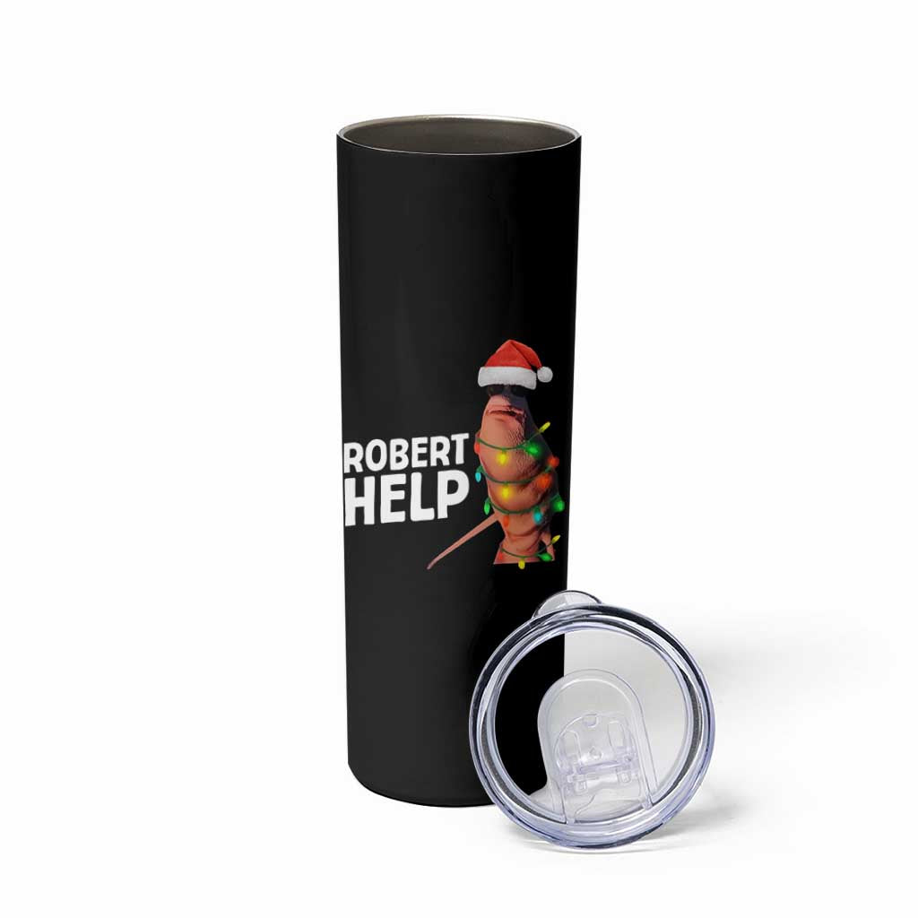 Marcus The Worm Christmas Skinny Tumbler Robert Help Internet Weirdcore Brainrot Humor - Wonder Print Shop