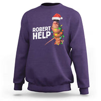 Marcus The Worm Christmas Sweatshirt Robert Help Internet Weirdcore Brainrot Humor - Wonder Print Shop