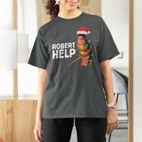 Marcus The Worm Christmas T Shirt For Women Robert Help Internet Weirdcore Brainrot Humor - Wonder Print Shop