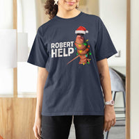 Marcus The Worm Christmas T Shirt For Women Robert Help Internet Weirdcore Brainrot Humor - Wonder Print Shop