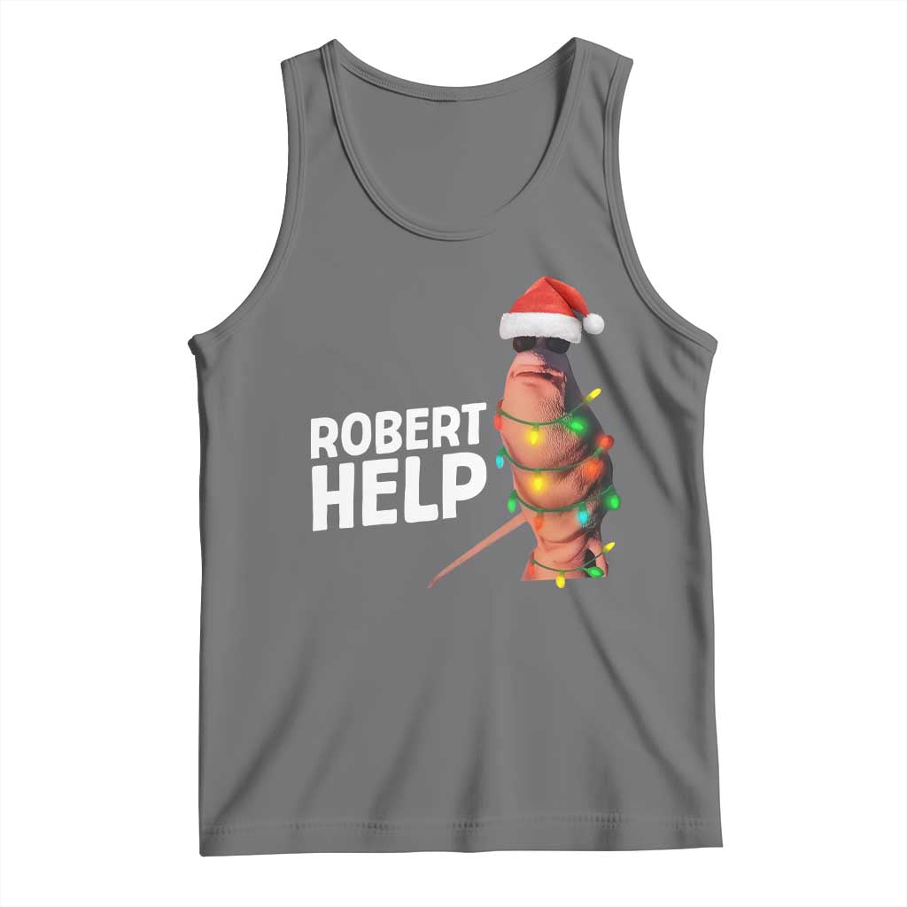 Marcus The Worm Christmas Tank Top Robert Help Internet Weirdcore Brainrot Humor - Wonder Print Shop