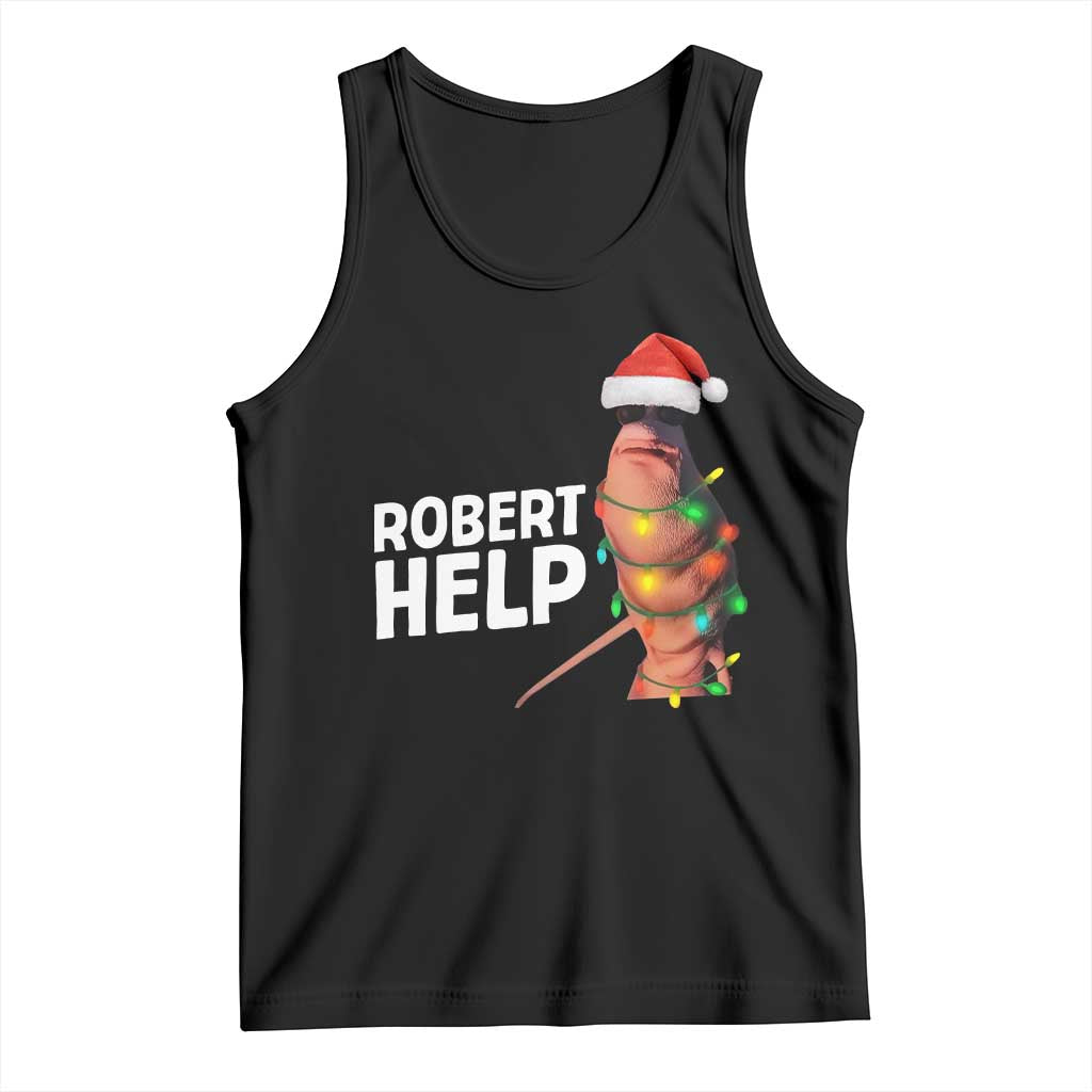 Marcus The Worm Christmas Tank Top Robert Help Internet Weirdcore Brainrot Humor - Wonder Print Shop
