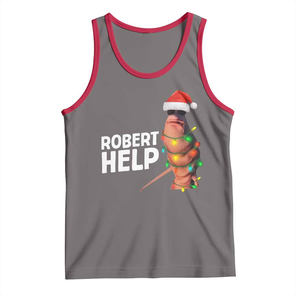Marcus The Worm Christmas Tank Top Robert Help Internet Weirdcore Brainrot Humor - Wonder Print Shop