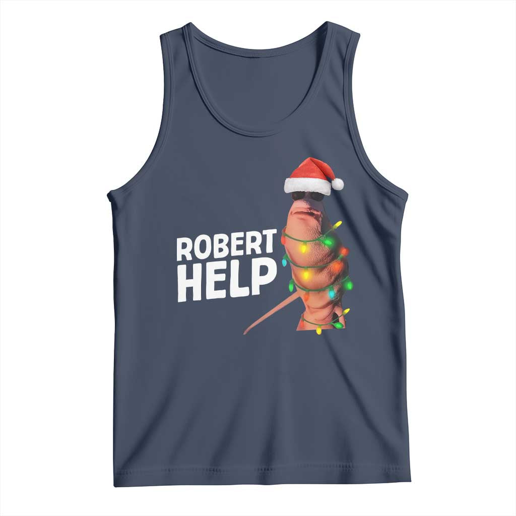 Marcus The Worm Christmas Tank Top Robert Help Internet Weirdcore Brainrot Humor - Wonder Print Shop