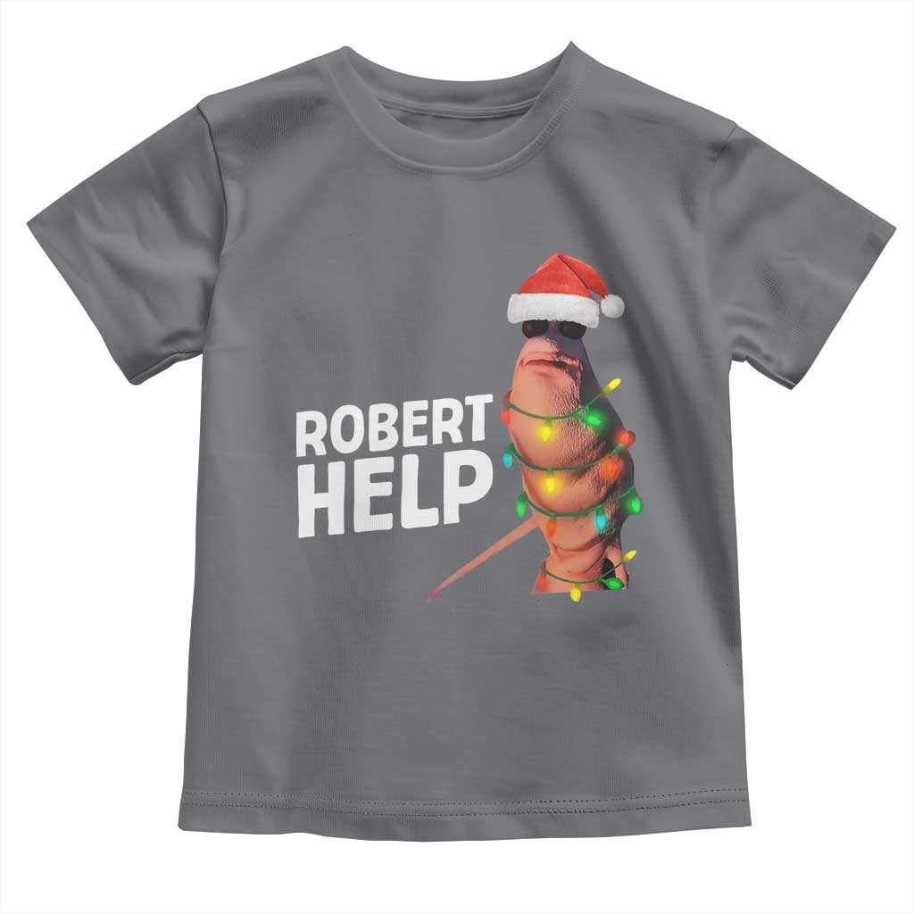 Marcus The Worm Christmas Toddler T Shirt Robert Help Internet Weirdcore Brainrot Humor - Wonder Print Shop