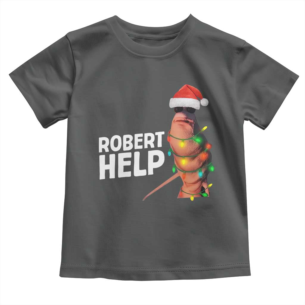 Marcus The Worm Christmas Toddler T Shirt Robert Help Internet Weirdcore Brainrot Humor - Wonder Print Shop