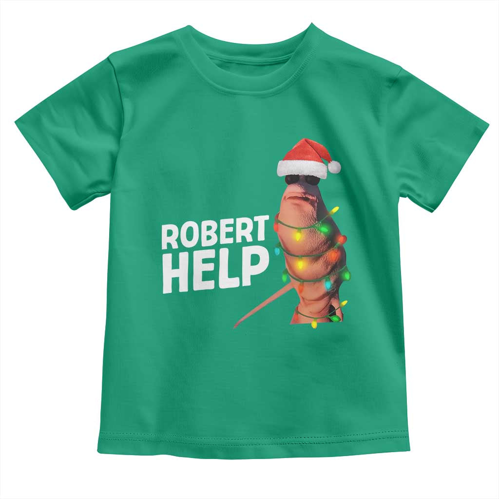 Marcus The Worm Christmas Toddler T Shirt Robert Help Internet Weirdcore Brainrot Humor - Wonder Print Shop