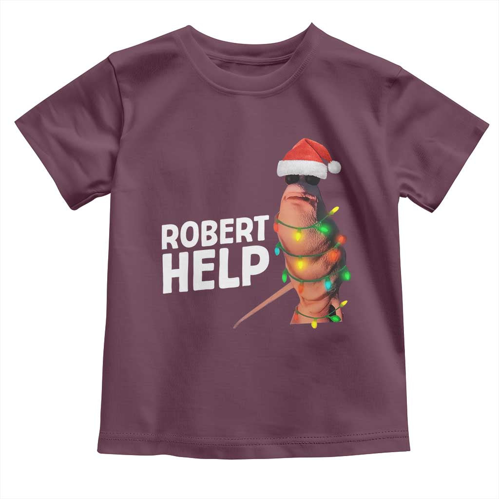 Marcus The Worm Christmas Toddler T Shirt Robert Help Internet Weirdcore Brainrot Humor - Wonder Print Shop