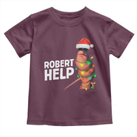 Marcus The Worm Christmas Toddler T Shirt Robert Help Internet Weirdcore Brainrot Humor - Wonder Print Shop