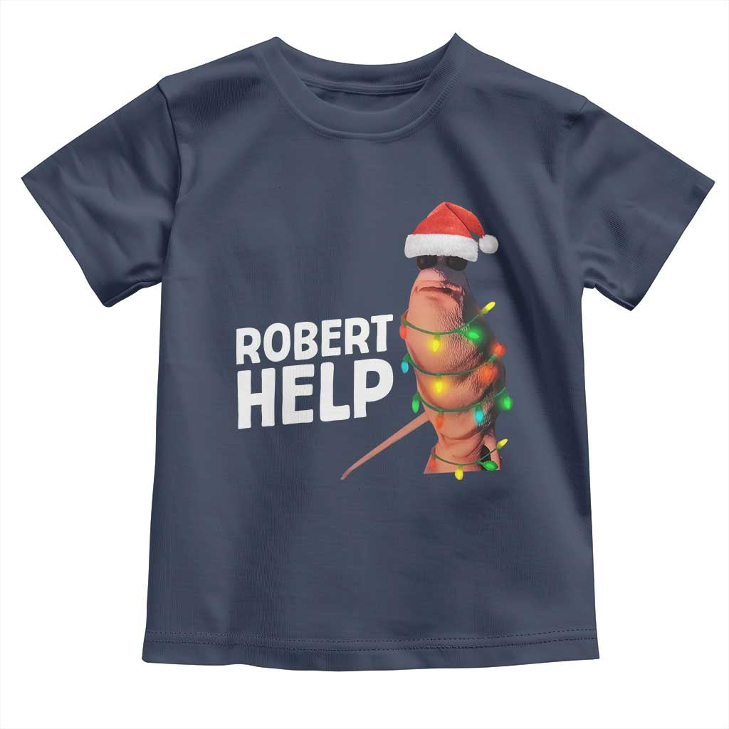 Marcus The Worm Christmas Toddler T Shirt Robert Help Internet Weirdcore Brainrot Humor - Wonder Print Shop