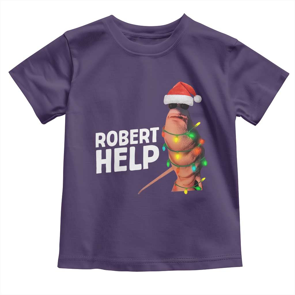 Marcus The Worm Christmas Toddler T Shirt Robert Help Internet Weirdcore Brainrot Humor - Wonder Print Shop
