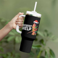 Marcus The Worm Christmas Tumbler With Handle Robert Help Internet Weirdcore Brainrot Humor - Wonder Print Shop