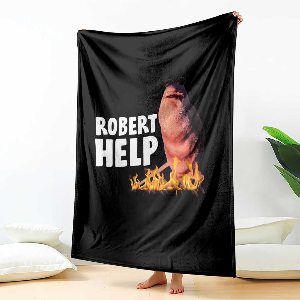 Marcus The Worm Throw Blanket Funny Brainrot Meme Robert Help - Wonder Print Shop