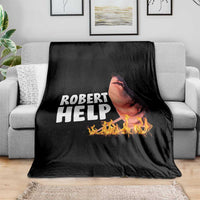 Marcus The Worm Throw Blanket Funny Brainrot Meme Robert Help - Wonder Print Shop