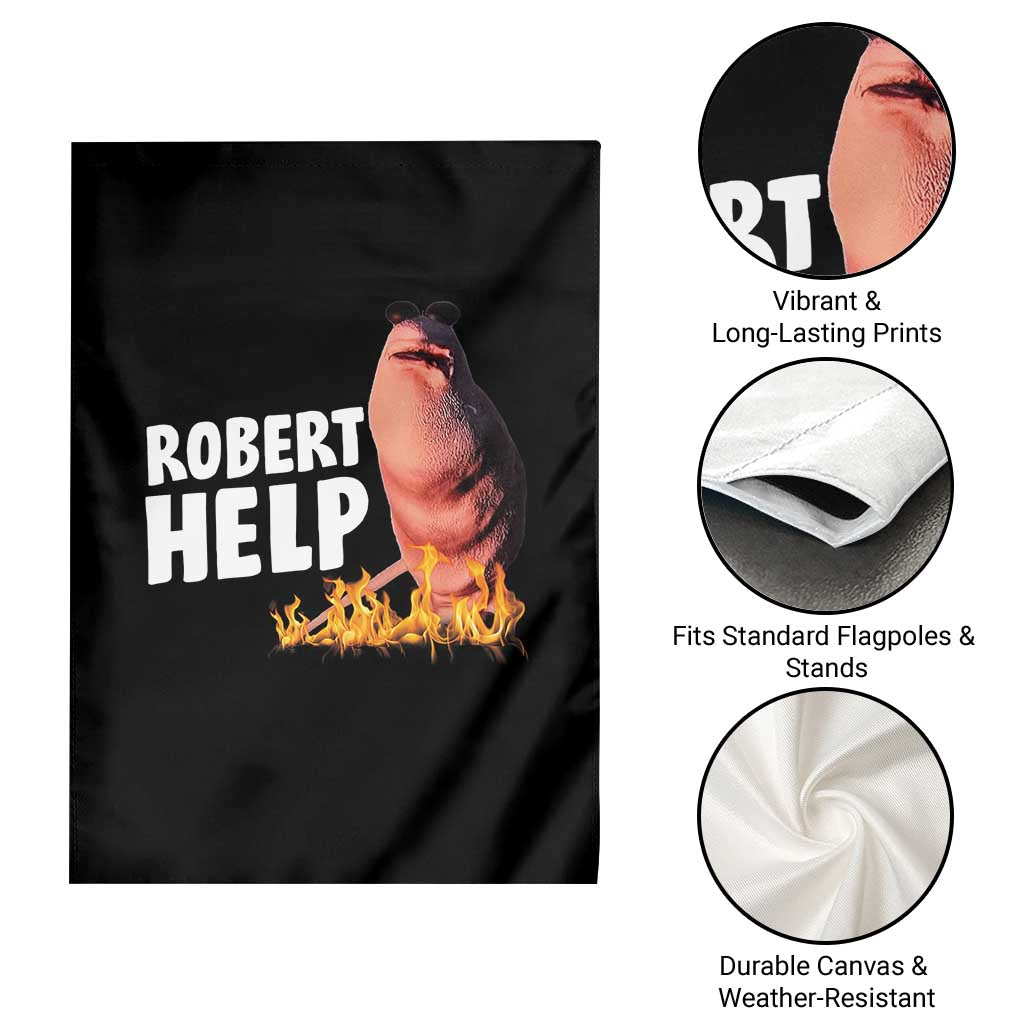 Marcus The Worm Garden Flag Funny Brainrot Meme Robert Help - Wonder Print Shop