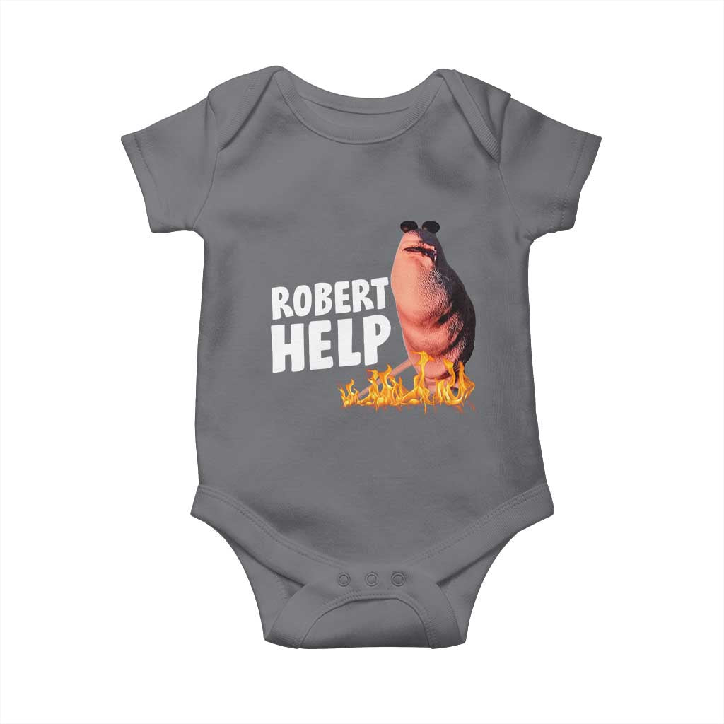 Marcus The Worm Baby Onesie Funny Brainrot Meme Robert Help - Wonder Print Shop