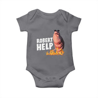 Marcus The Worm Baby Onesie Funny Brainrot Meme Robert Help - Wonder Print Shop