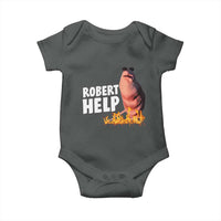 Marcus The Worm Baby Onesie Funny Brainrot Meme Robert Help - Wonder Print Shop