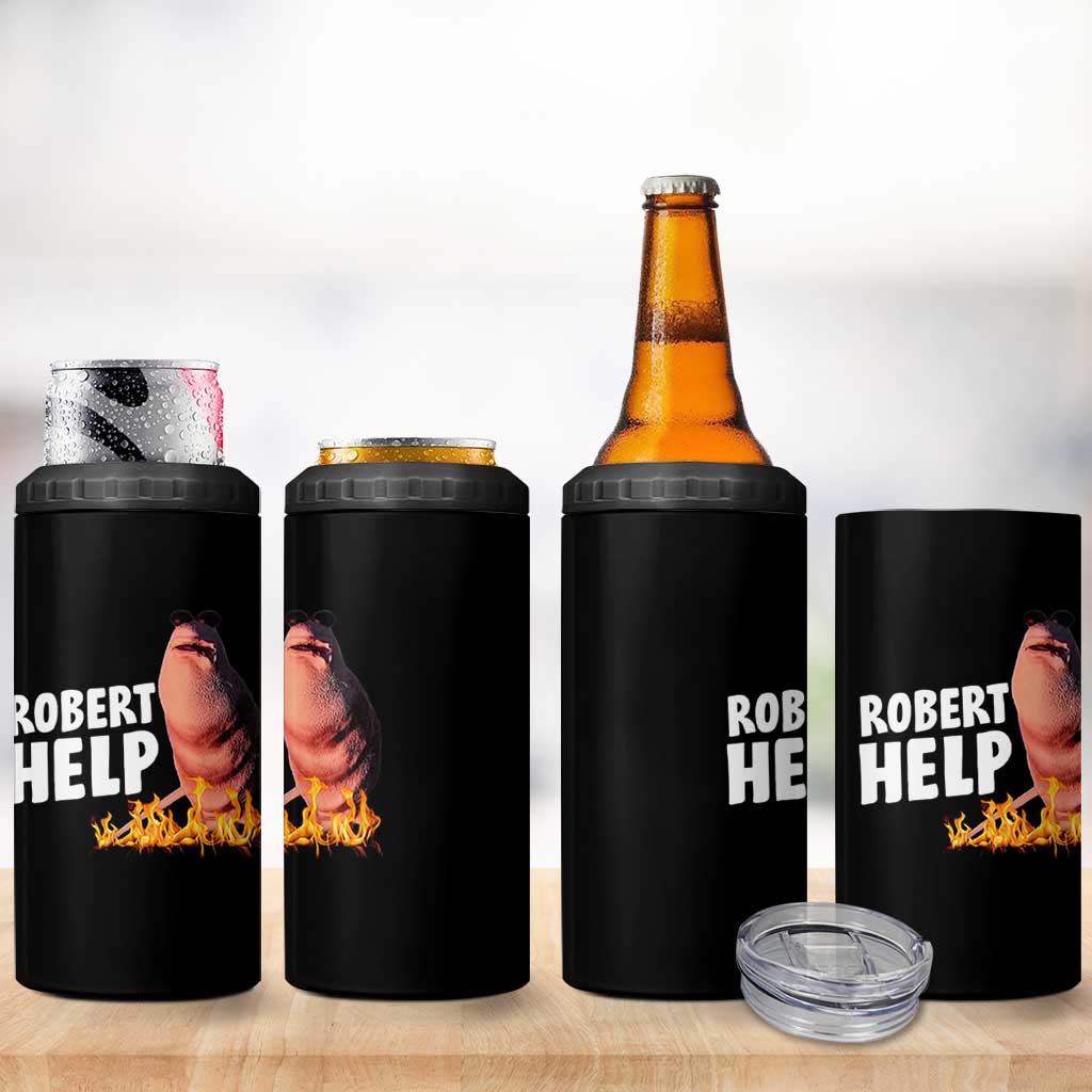 Marcus The Worm 4 in 1 Can Cooler Tumbler Funny Brainrot Meme Robert Help - Wonder Print Shop