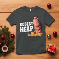 Marcus The Worm T Shirt Funny Brainrot Meme Robert Help - Wonder Print Shop