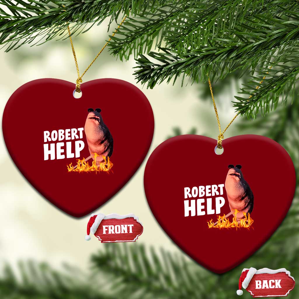 Marcus The Worm Ceramic Ornament Funny Brainrot Meme Robert Help - Wonder Print Shop