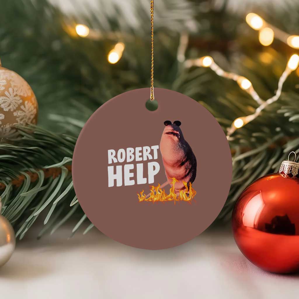 Marcus The Worm Ceramic Ornament Funny Brainrot Meme Robert Help - Wonder Print Shop