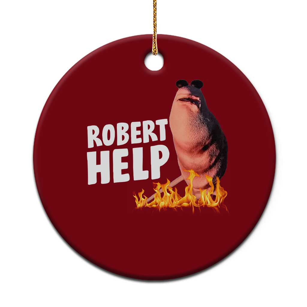 Marcus The Worm Ceramic Ornament Funny Brainrot Meme Robert Help - Wonder Print Shop