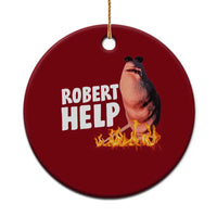 Marcus The Worm Ceramic Ornament Funny Brainrot Meme Robert Help - Wonder Print Shop