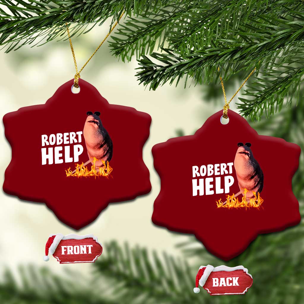 Marcus The Worm Ceramic Ornament Funny Brainrot Meme Robert Help - Wonder Print Shop