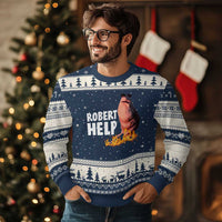Marcus The Worm Ugly Christmas Sweater Funny Brainrot Meme Robert Help - Wonder Print Shop