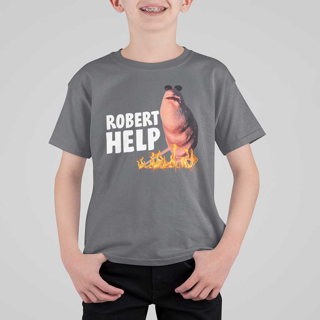 Marcus The Worm T Shirt For Kid Funny Brainrot Meme Robert Help - Wonder Print Shop
