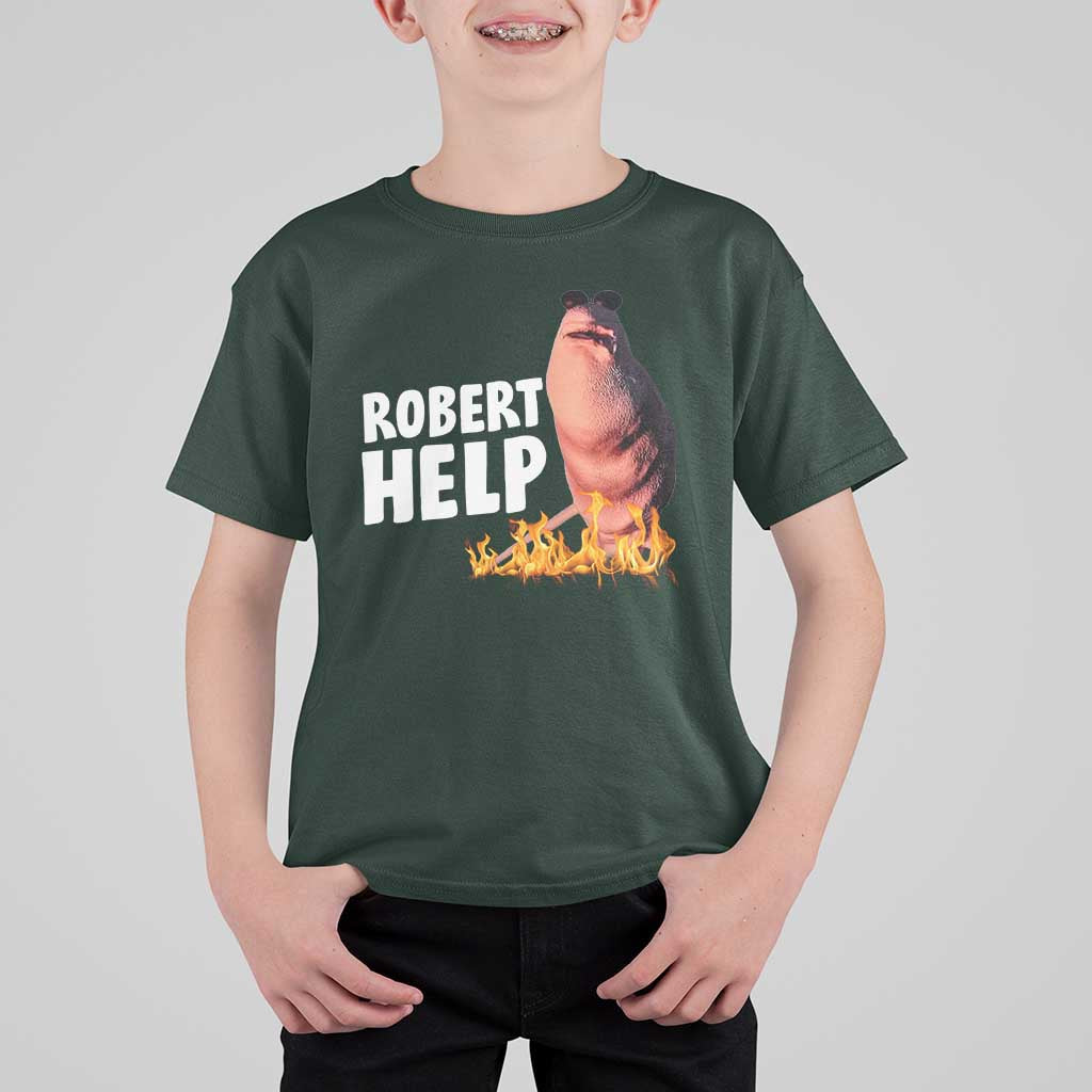 Marcus The Worm T Shirt For Kid Funny Brainrot Meme Robert Help - Wonder Print Shop