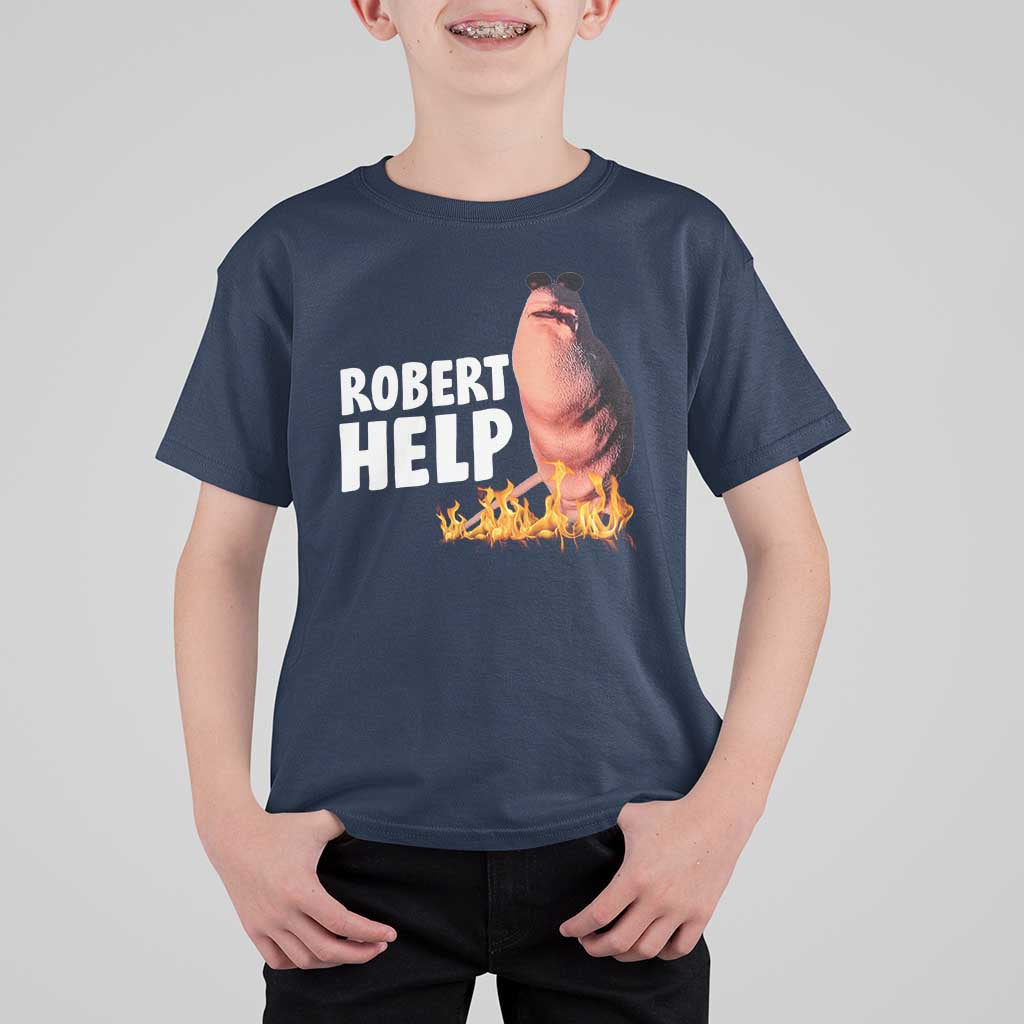 Marcus The Worm T Shirt For Kid Funny Brainrot Meme Robert Help - Wonder Print Shop