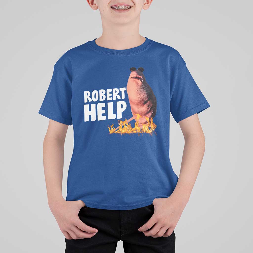 Marcus The Worm T Shirt For Kid Funny Brainrot Meme Robert Help - Wonder Print Shop