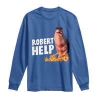 Marcus The Worm Long Sleeve Shirt Funny Brainrot Meme Robert Help - Wonder Print Shop