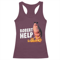 Marcus The Worm Racerback Tank Top Funny Brainrot Meme Robert Help - Wonder Print Shop